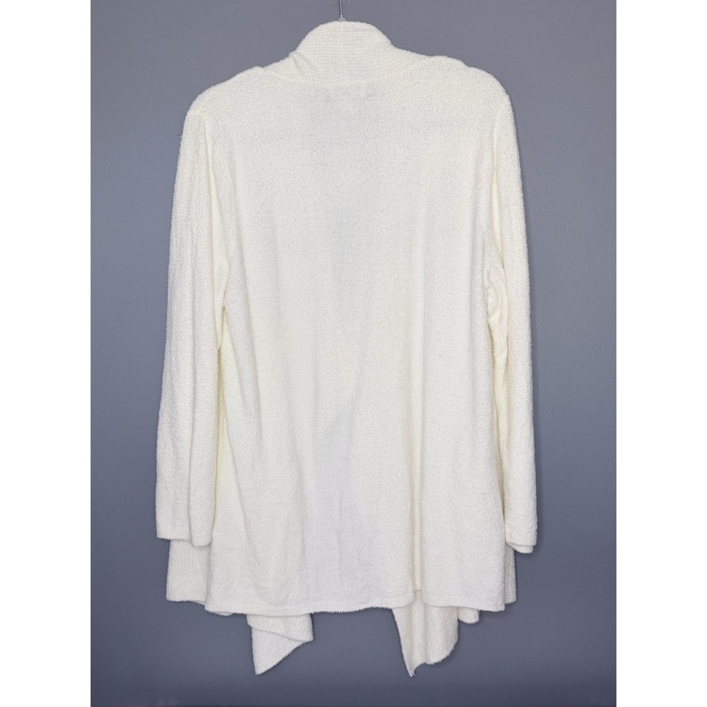 Barefoot Dreams CozyChic Ribbed Island Wrap Cardigan Womens 1X Petite Pearl Open - Picture 3 of 14